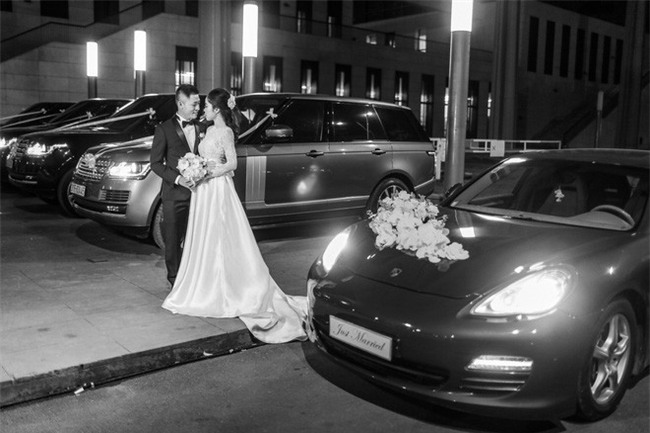 Đám cưới cổ tích với váy cưới đính 20.000 viên ngọc trai, dàn khách mời khủng và loạt xe sang của cặp đôi cậu ấm cô chiêu Hà thành - Ảnh 13.