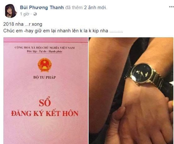 Sau khi khoe sổ đăng ký kết hôn, Phương Thanh bất ngờ đăng ảnh giấu mặt người yêu