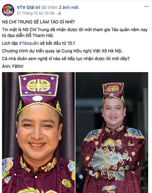 VTV tiết lộ nghệ sĩ đầu tiên đã nhận lời mời tham gia Táo quân 2018-1