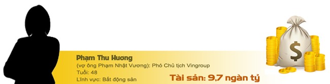 Phạm Nhật Vượng,tỷ phú Việt,tỷ phú USD,đại gia Việt,Nguyễn Đức Tài,Trần Đình Long,Trịnh Văn Quyết,Bùi Nhơn Thành,Phạm Thúy Hằng,Phạm Thu Hương,Vũ Thu Hiền,Nguyễn Thị Phương Thảo