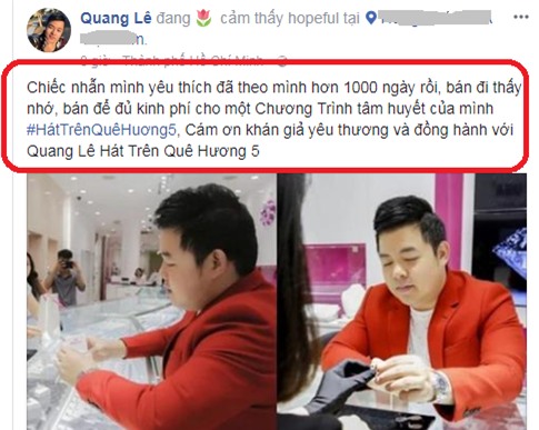 Sự thật Quang Lê túng đến nỗi bán nhẫn kim cương tiền tỷ làm show?