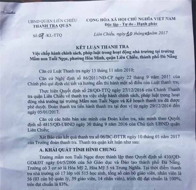 hiệu trưởng,ăn chặn,lạm thu,trường mầm non,Đà Nẵng