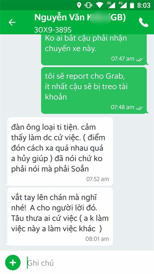 Gọi Grab cho con đi học 20 phút không đến đón, chủ nhà còn bị tài xế nhắn tin chê kênh kiệu - Ảnh 3.