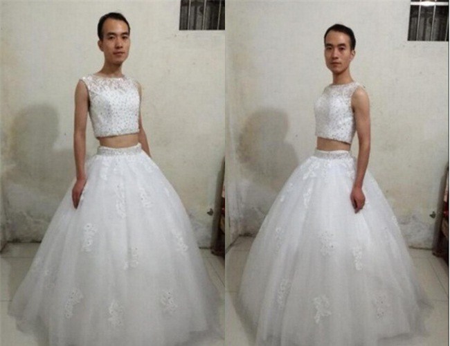 Nam chủ shop online chơi trội tự mặc nguyên quả đầm cánh cụp cánh xòe cho khách nữ xem mẫu - Ảnh 7.