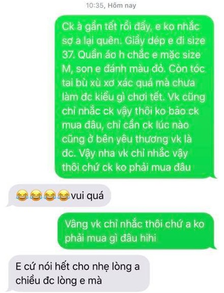 Các chị thi nhau nhắn tin theo trào lưu đòi quà sắp Tết rồi, em sợ anh quên, và đây là phản ứng của các anh chồng - Ảnh 21.