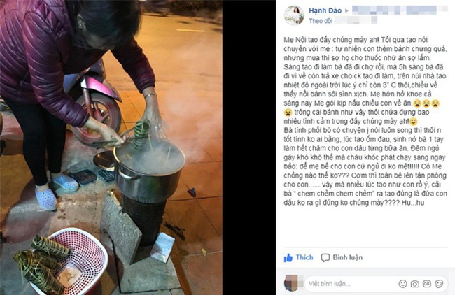 Trời lạnh căm căm 3 độ C, mẹ hai con này vẫn được mẹ chồng dậy từ mờ sáng, nấu bánh chưng cho ăn Tết sớm - Ảnh 1.