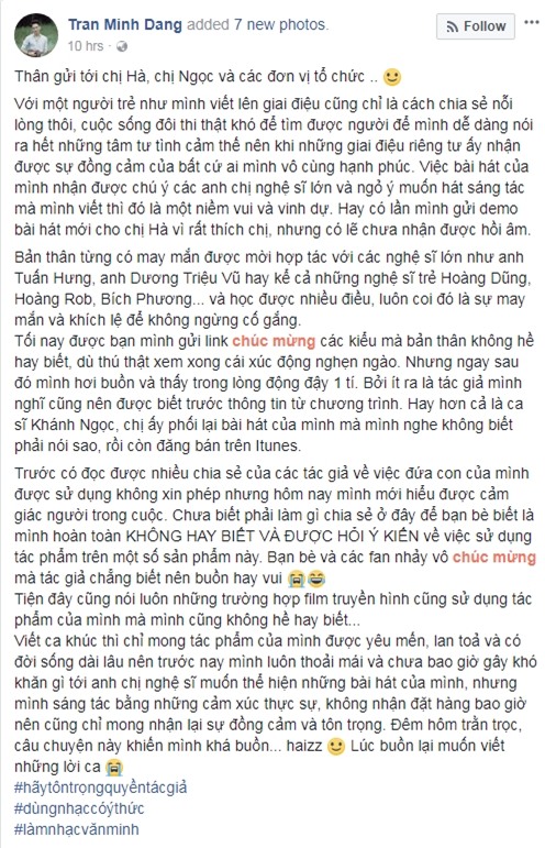 Khánh Ngọc, Hồ Ngọc Hà khẳng định không liên quan khi bị tố sử dụng ca khúc vướng bản quyền-1