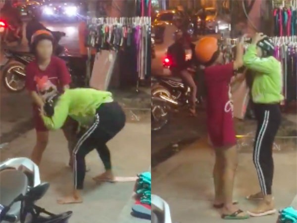 Bắt quả tang chồng chở bồ nhí đi ngoài đường, vợ bầu nhanh chóng lao đến túm tóc đánh ghen dằn mặt