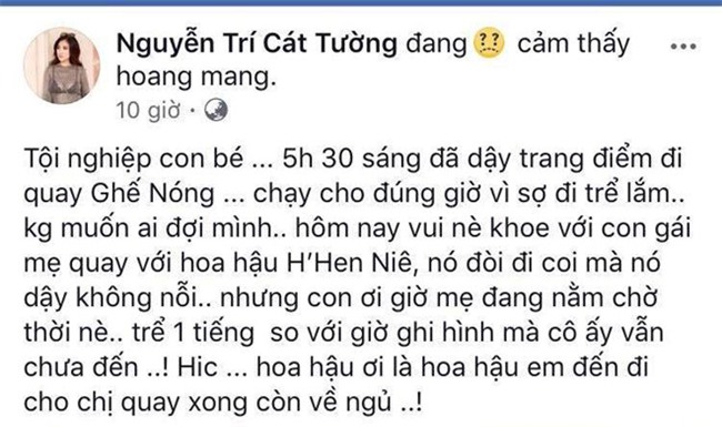 Cat Tuong than tho vi Hoa hau H'Hen Nie toi truong quay tre 1 tieng hinh anh 1