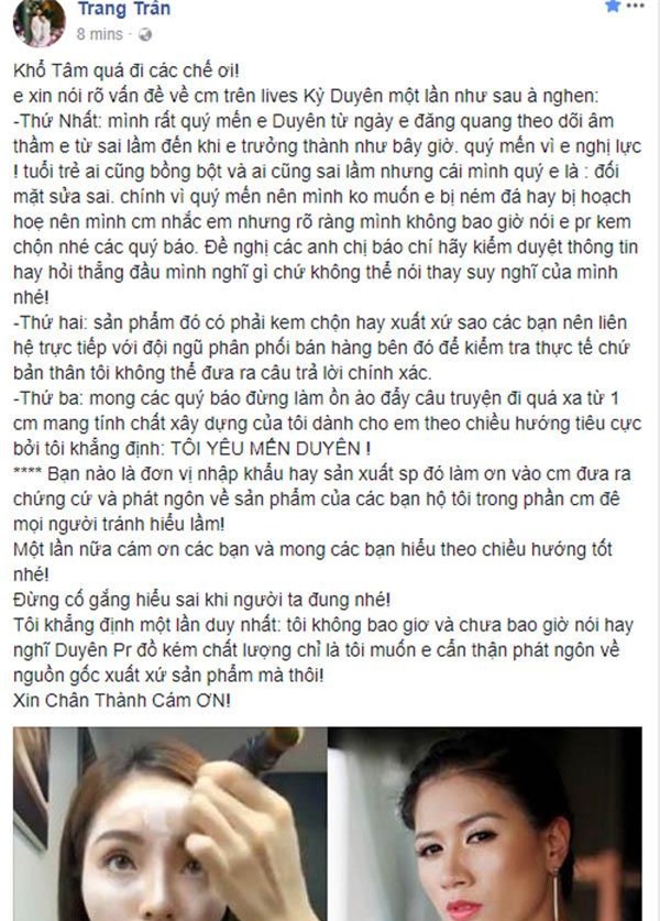 "chinh" ky duyen can than ve my pham khong ro nguon goc, trang tran dang dan giai thich? - 2