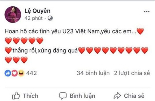 Huyền My cùng dàn sao Việt tưng bừng ăn mừng chiến thắng của U23 Việt Nam-13