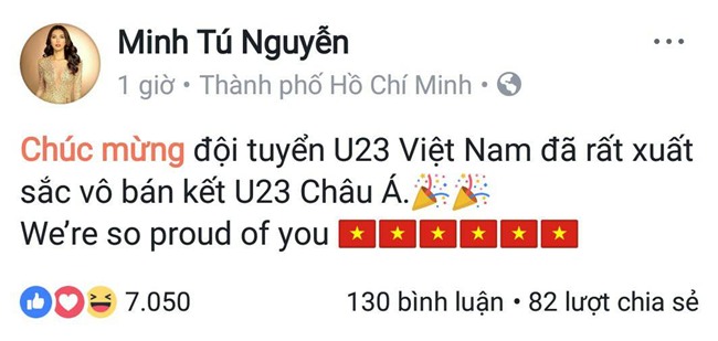 Huyền My cùng dàn sao Việt tưng bừng ăn mừng chiến thắng của U23 Việt Nam-8