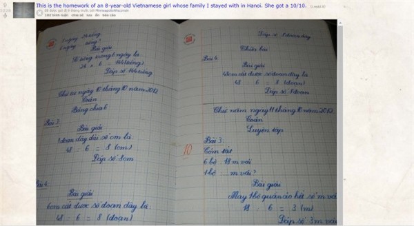 Chữ viết tay siêu đẹp của bé gái 8 tuổi người Việt gây xôn xao trên Reddit - Ảnh 1.