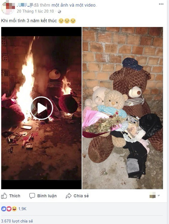 Clip: Chia tay mối tình 3 năm, cô gái nhóm lửa thiêu trụi quà tặng của người yêu cũ - Ảnh 2.