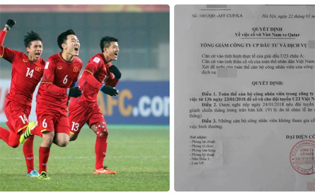 Quyết định cho nhân viên nghỉ xem U23 Việt Nam đá bán kết: Tổng giám đốc công ty lên tiếng