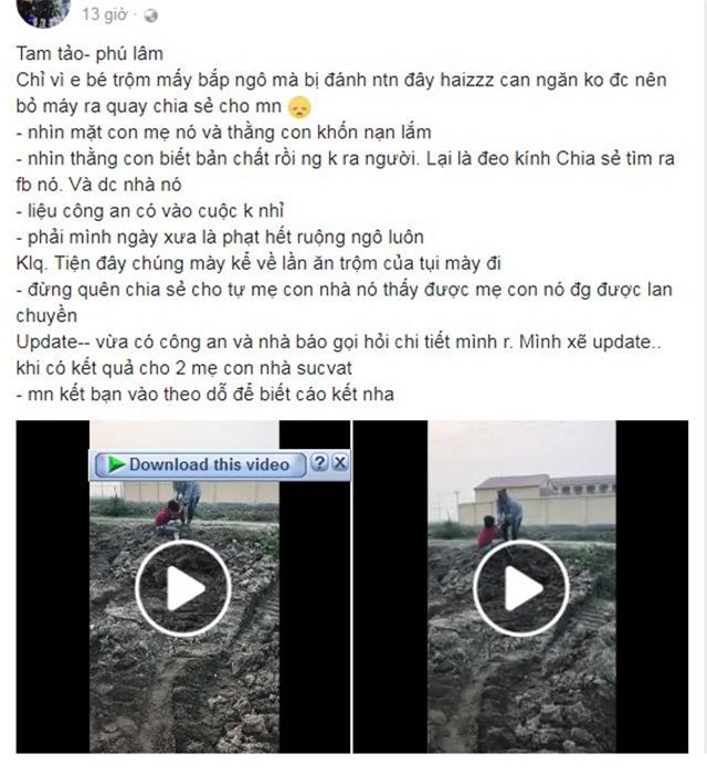 cau be be trom ngo bi nguoi phu nu cung con trai danh lien tiep vao mat va nguoi - 1