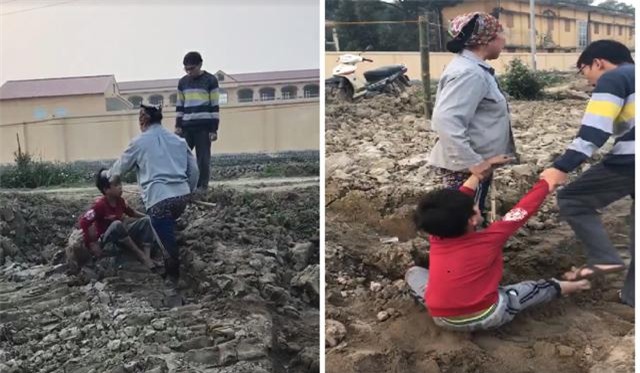 cau be be trom ngo bi nguoi phu nu cung con trai danh lien tiep vao mat va nguoi - 3