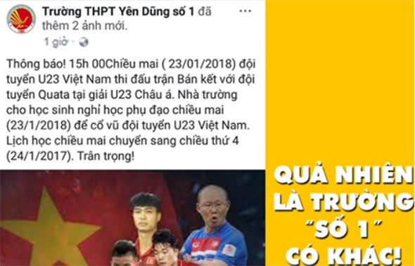 Nam sinh xin nghi hoc de xem doi tuyen U23 Viet Nam da ban ket? hinh anh 2
