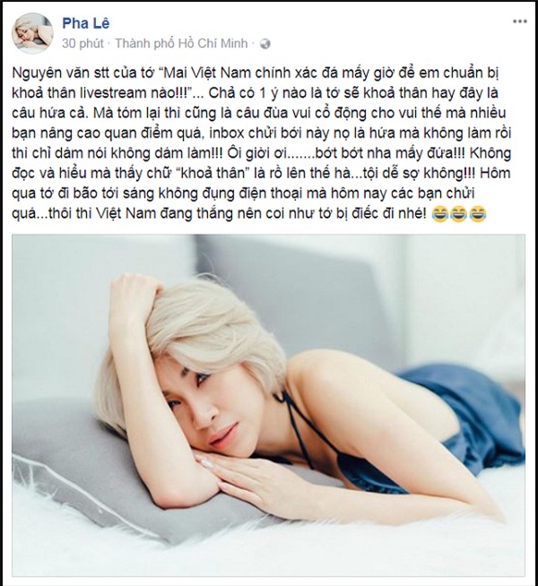 U23 thắng trận, Pha Lê bị chỉ trích vì hứa khỏa thân livestream nhưng nuốt lời-3