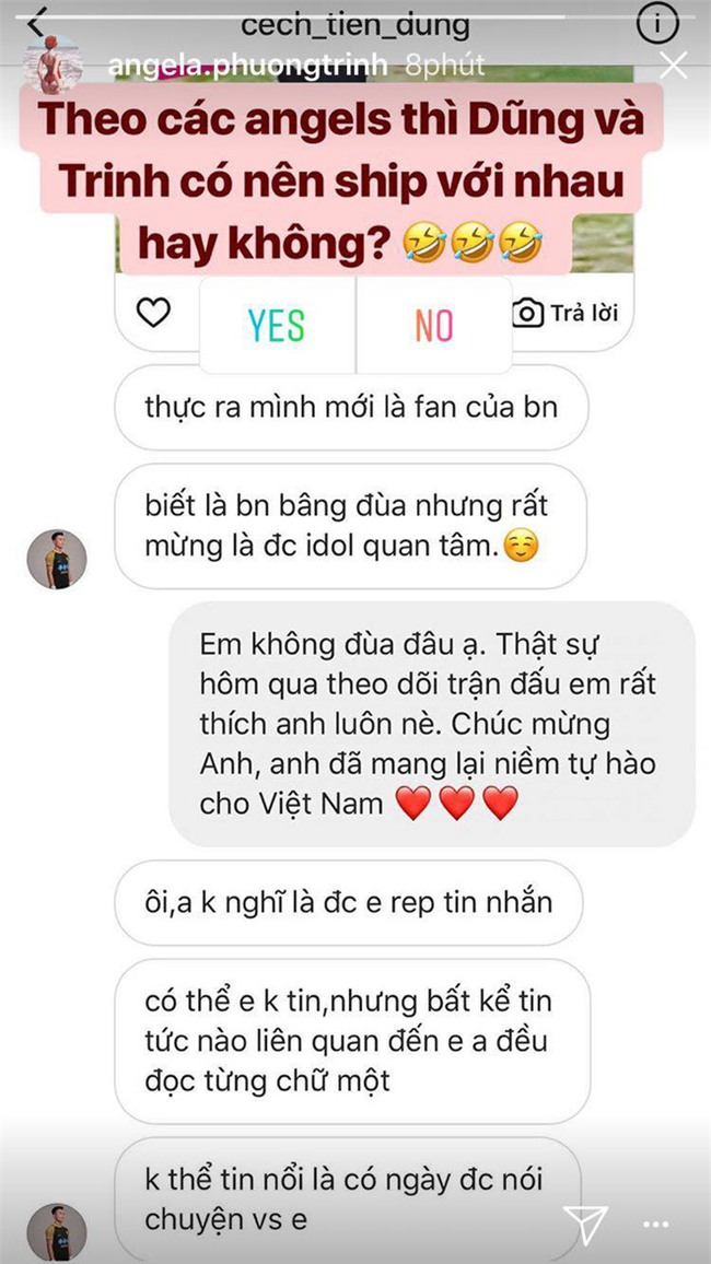 Sau khi khoe được Tiến Dũng "thả thính", Angela Phương Trinh khẳng định: "Cả nhà hãy yên tâm, Dũng chỉ là anh trai!" - Ảnh 1.