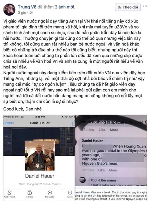 Daniel Hauer, thầy Dan, thầy Daniel Hauer, đại tướng võ nguyên giáp, võ nguyên giáp,