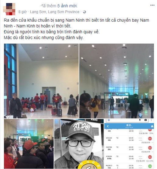 Cổ động viên Việt Nam lỡ hẹn chung kết U23 vì tuyết phủ trắng Thường Châu, nhiều chuyến bay bị huỷ - Ảnh 1.