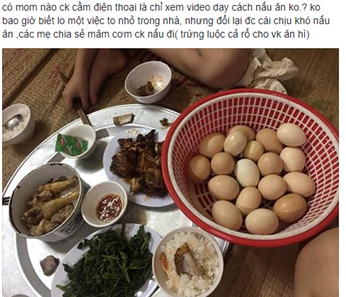 Khi nhà có anh chồng không biết nấu ăn mà lại chăm vào bếp, mâm cơm mỗi ngày của vợ sẽ có cả rổ trứng luộc thế này - Ảnh 4.