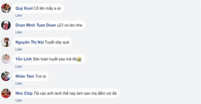 Người hâm mộ Việt Nam lo lắng, xót xa khi cầu thủ U23 phải ra sân khi tuyết vẫn rơi dày - Ảnh 7.