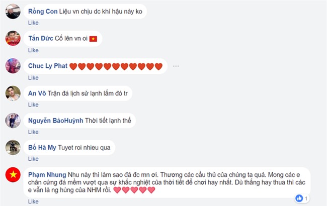 Người hâm mộ Việt Nam lo lắng, xót xa khi cầu thủ U23 phải ra sân khi tuyết vẫn rơi dày - Ảnh 8.