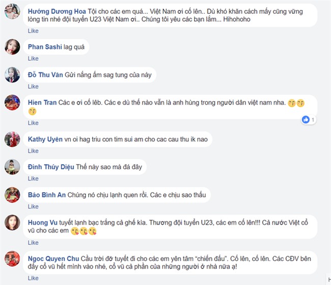 Người hâm mộ Việt Nam lo lắng, xót xa khi cầu thủ U23 phải ra sân khi tuyết vẫn rơi dày - Ảnh 9.