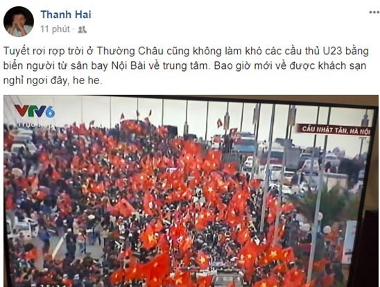 Xe buyt cho doi U23 Viet Nam ket giua bien nguoi o cau Nhat Tan hinh anh 1