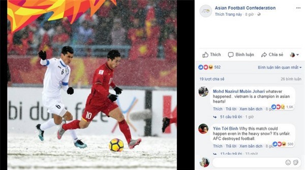 Nhiều bình luận bày tỏ sự thán phục và tôn trọng được cư dân mạng trên thế giới gửi đến đội tuyển U23 Việt Nam
