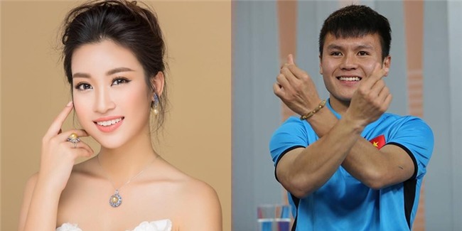 Quang Hải thẹn thùng ngoảnh mặt khi trao hoa cho Hoa hậu Đỗ Mỹ Linh-1