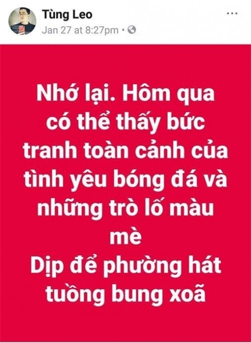Trạng thái của MC Tùng Leo được anh viết trước đó. - Tin sao Viet - Tin tuc sao Viet - Scandal sao Viet - Tin tuc cua Sao - Tin cua Sao