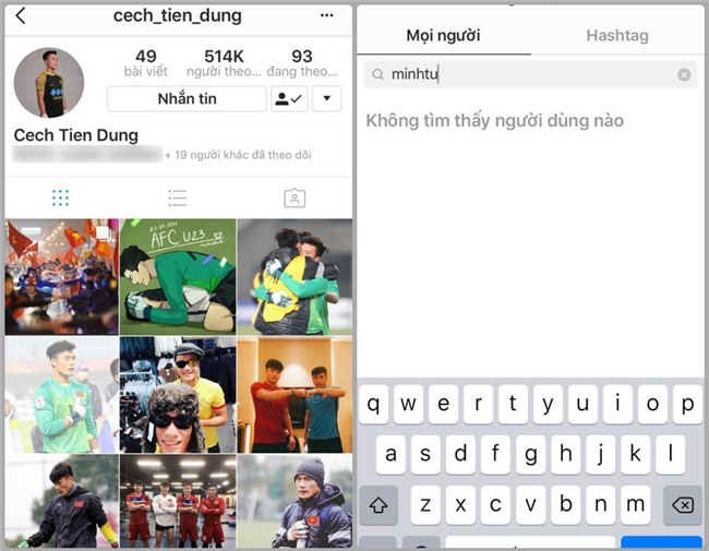Thủ môn Bùi Tiến Dũng đã hủy theo dõi Minh Tú trên Instagram - Ảnh 2.