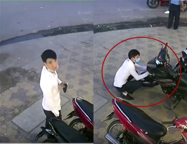 Clip: Nam thanh niên dàn cảnh trộm xe táo tợn ngay trước mặt bảo vệ cửa hàng tiện lợi ở Sài Gòn - Ảnh 2.