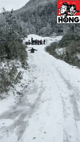 Clip: Tuyết phủ trắng Sa Pa đẹp như Hàn Quốc, nhiều bạn trẻ thích thú chơi trượt tuyết - Ảnh 3.