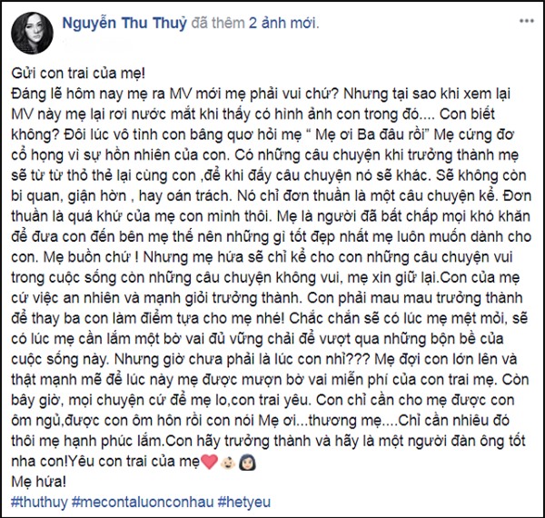 Sau gần nửa năm ly hôn, Thu Thủy cứng đơ cổ họng khi con trai hỏi: Mẹ ơi, ba đâu rồi?-1