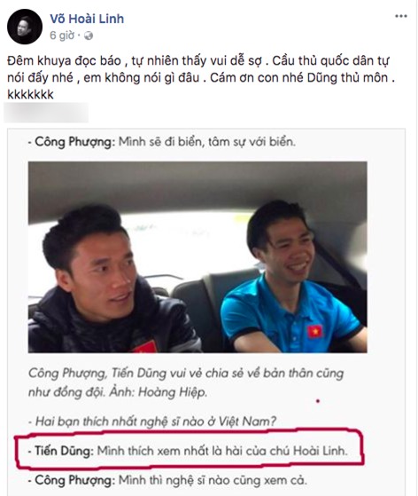 Hoài Linh nói gì khi được thủ môn Tiến Dũng thổ lộ thích xem hài của mình nhất? - Ảnh 1.