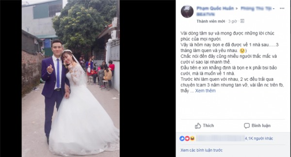 Cặp đôi quyết định lấy nhau sau 3 tháng quen rồi về yêu tiếp gây sốt cộng đồng mạng - Ảnh 2.