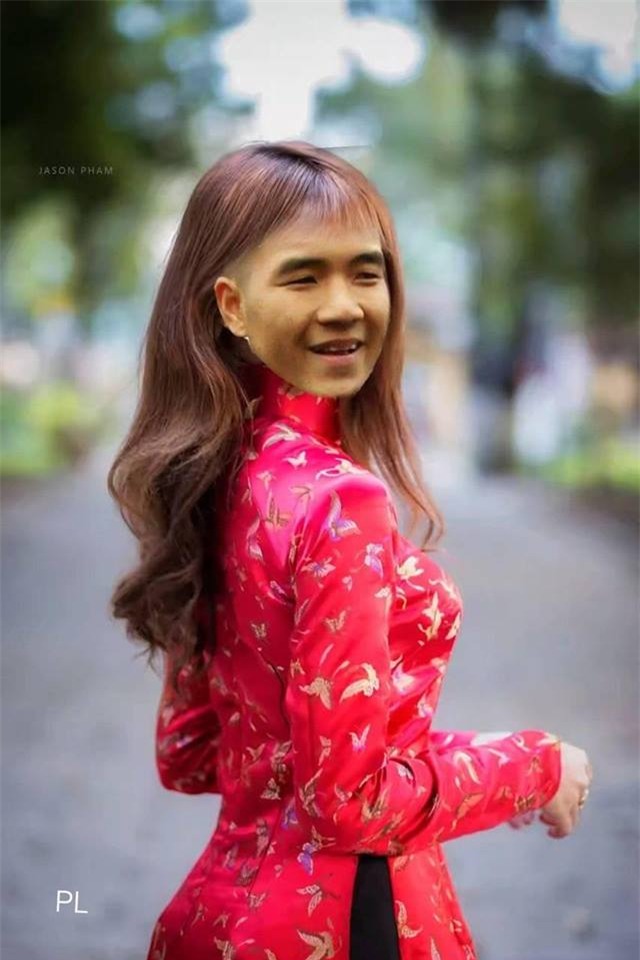 Cười ngất trước bộ ảnh thánh lầy Đức Chinh diện áo dài đón Tết-6