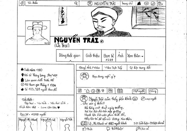 Khi Nguyen Du, Nguyen Trai 'len' Facebook hinh anh 2