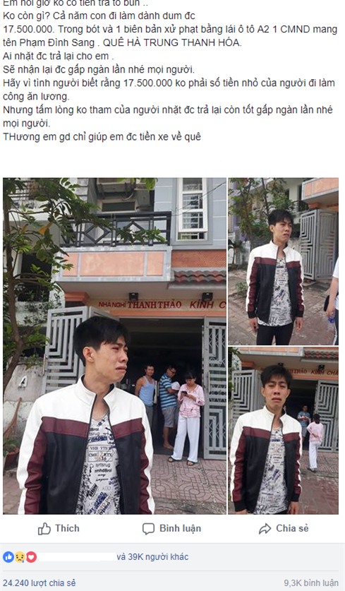 Dành dụm cả năm mới được 18 triệu về quê ăn tết, nam thanh thiên bật khóc vì đánh rơi lúc nào không hay - Ảnh 1.