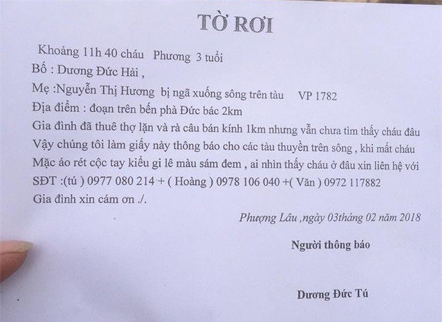 Phú Thọ: Cháu bé hơn 2 tuổi nghi rơi xuống sông mất tích - Ảnh 2.
