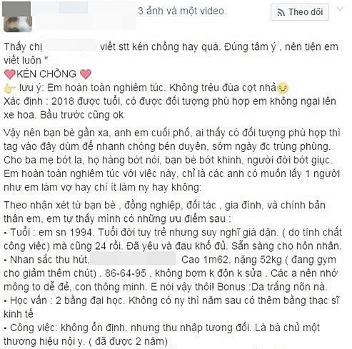 Thông báo tuyển chồng với 11 tiêu chí của cô nàng xinh đẹp gây sốc: Phải có ô tô và nhà riêng, thu nhập 10 con số - Ảnh 2.
