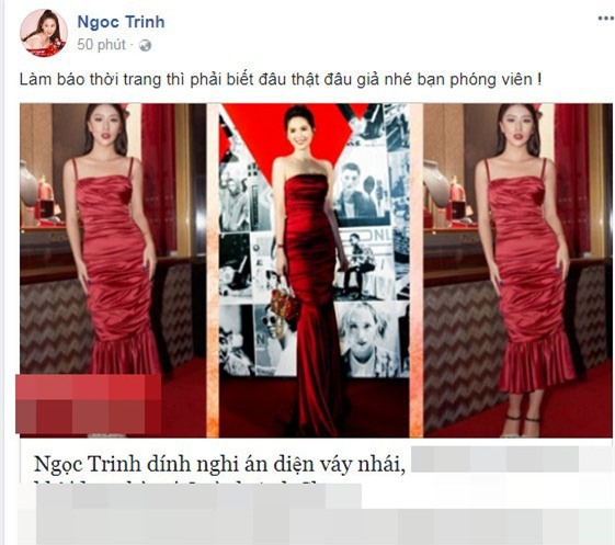 Ngọc Trinh bức xúc khi bị vu mặc váy nhái-5