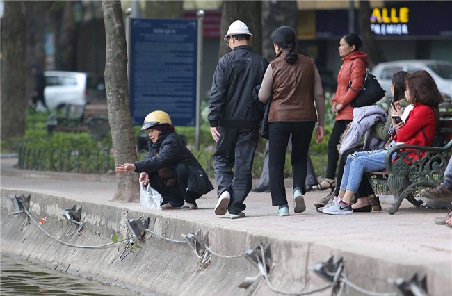 Tết ông Táo: Rét cắt da, em bé theo cha đi thả cá chép sáng sớm