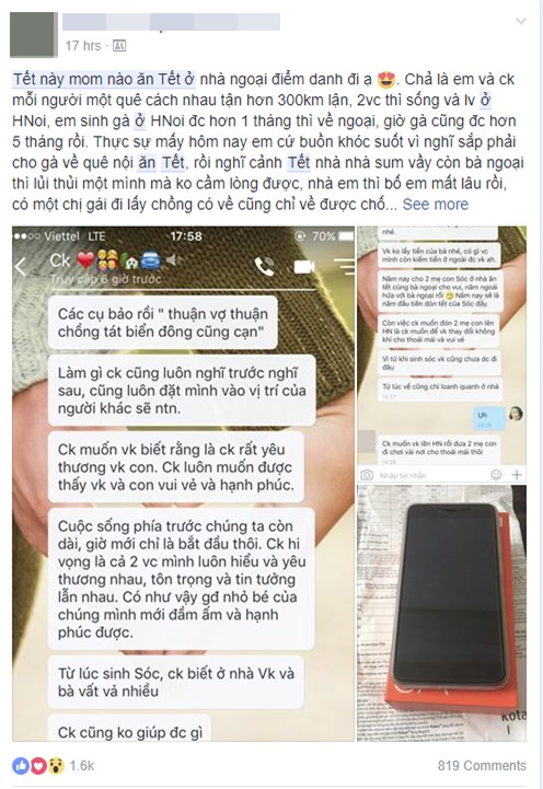 Ông chồng của năm: Để vợ con ăn Tết ở nhà ngoại cách 300km, người chồng còn gửi tặng mẹ vợ 1 chiếc smartphone mới toanh - Ảnh 2.
