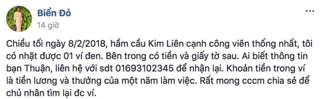 Tin ấm lòng: Lại thêm một thanh niên làm rơi hết tiền dành dụm ăn Tết được người tốt trả lại toàn bộ  - Ảnh 1.