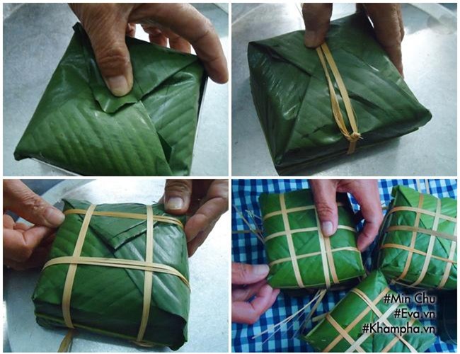 cach goi banh chung khong can khuon van ngon va dep ngay tet - 7